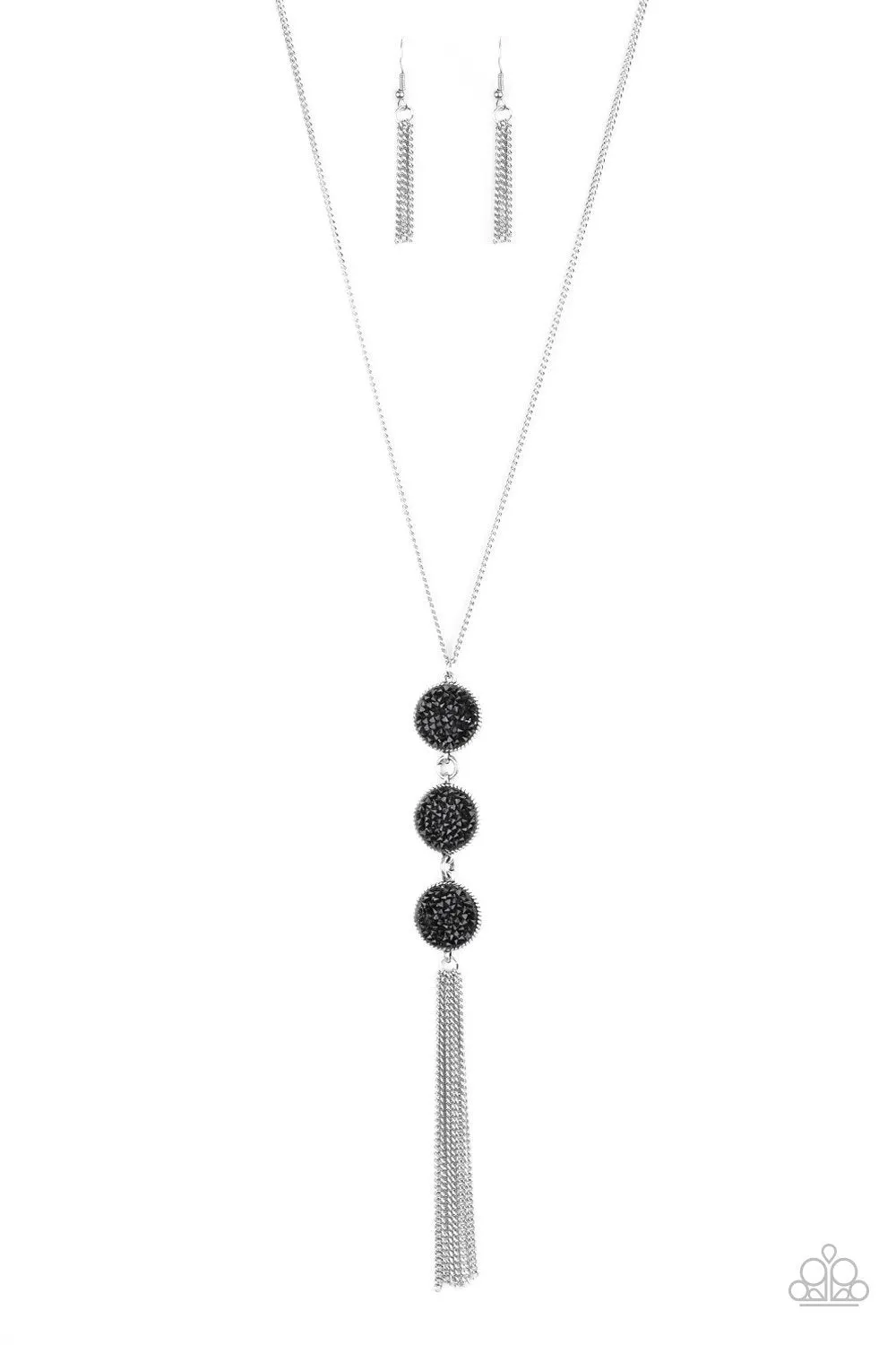 Paparazzi Triple Shimmer - Black Rhinestone Necklace