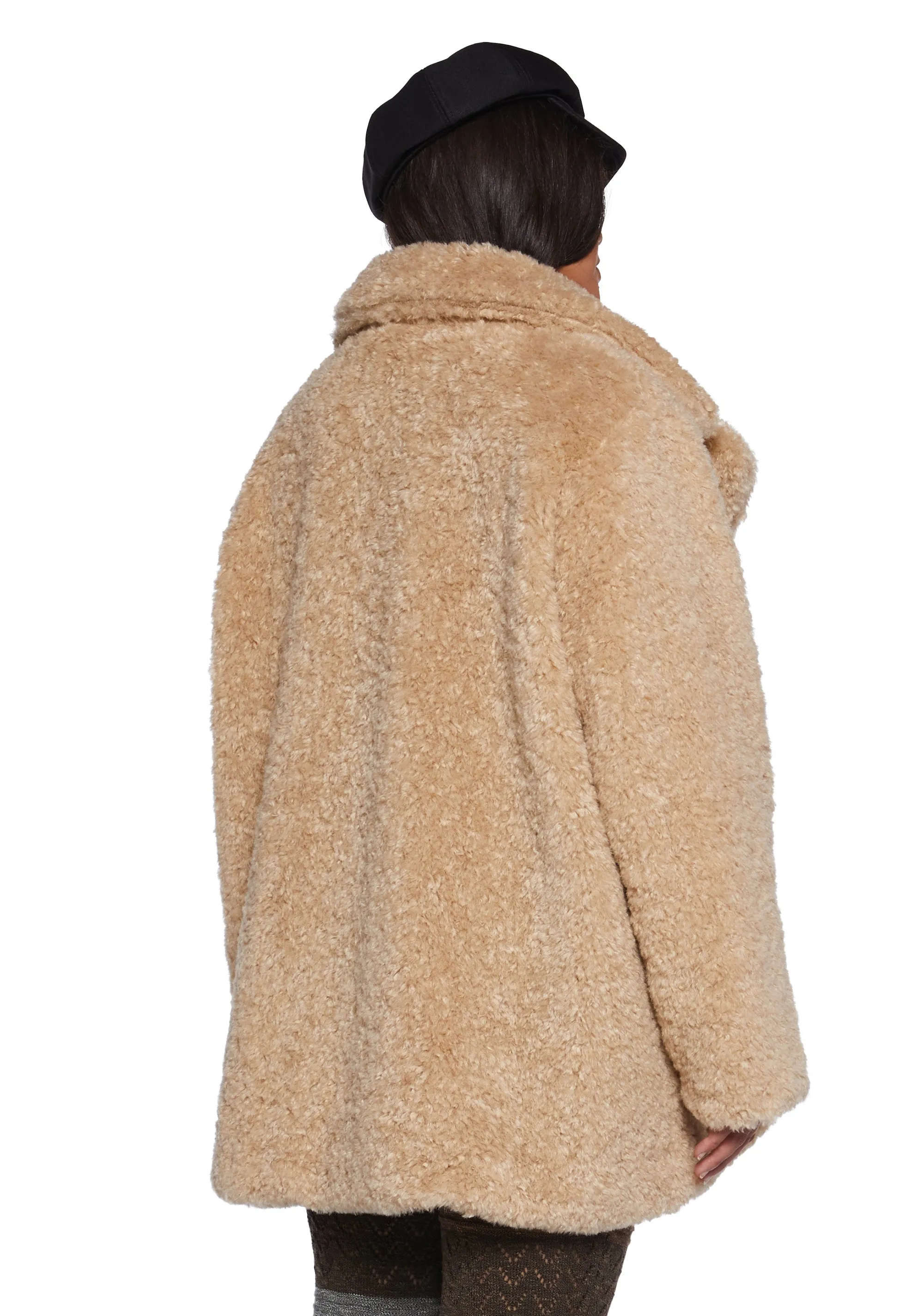 Plus Garage Band Sherpa Cropped Coat