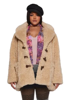 Plus Garage Band Sherpa Cropped Coat