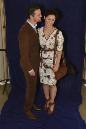 "No-Animal" Cowhide Fur Dress and Leather Belt