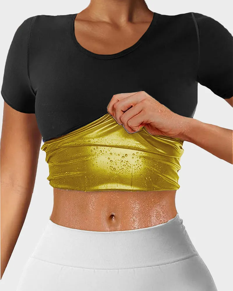 Shesways® Short Sleeve Sauna Sweat Shirt