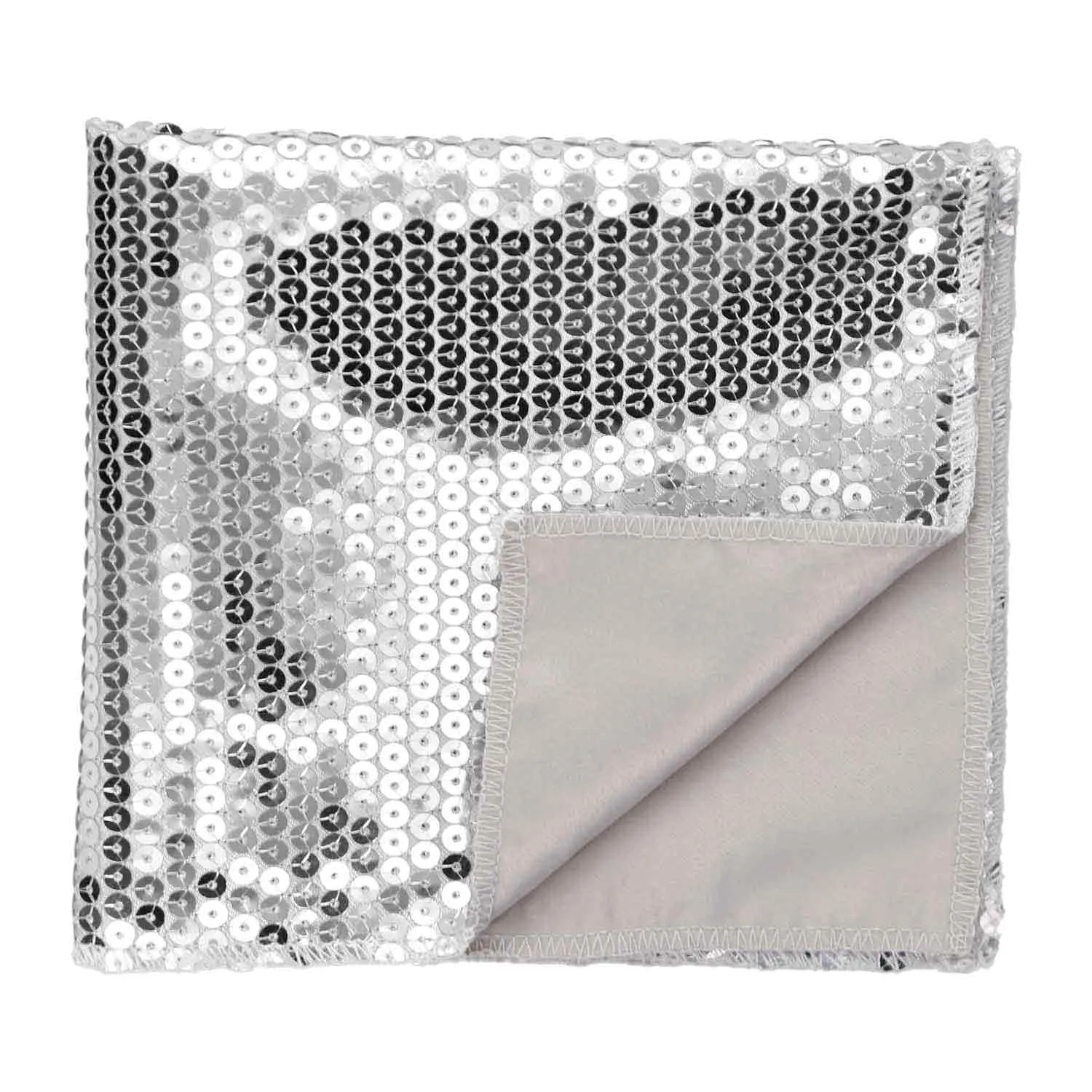 Silver Sequin Pocket Square