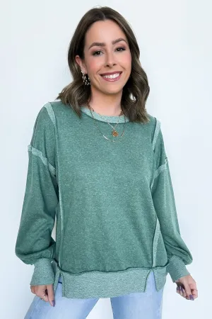 Taking Notes Exposed Seam Relaxed Sweatshirt