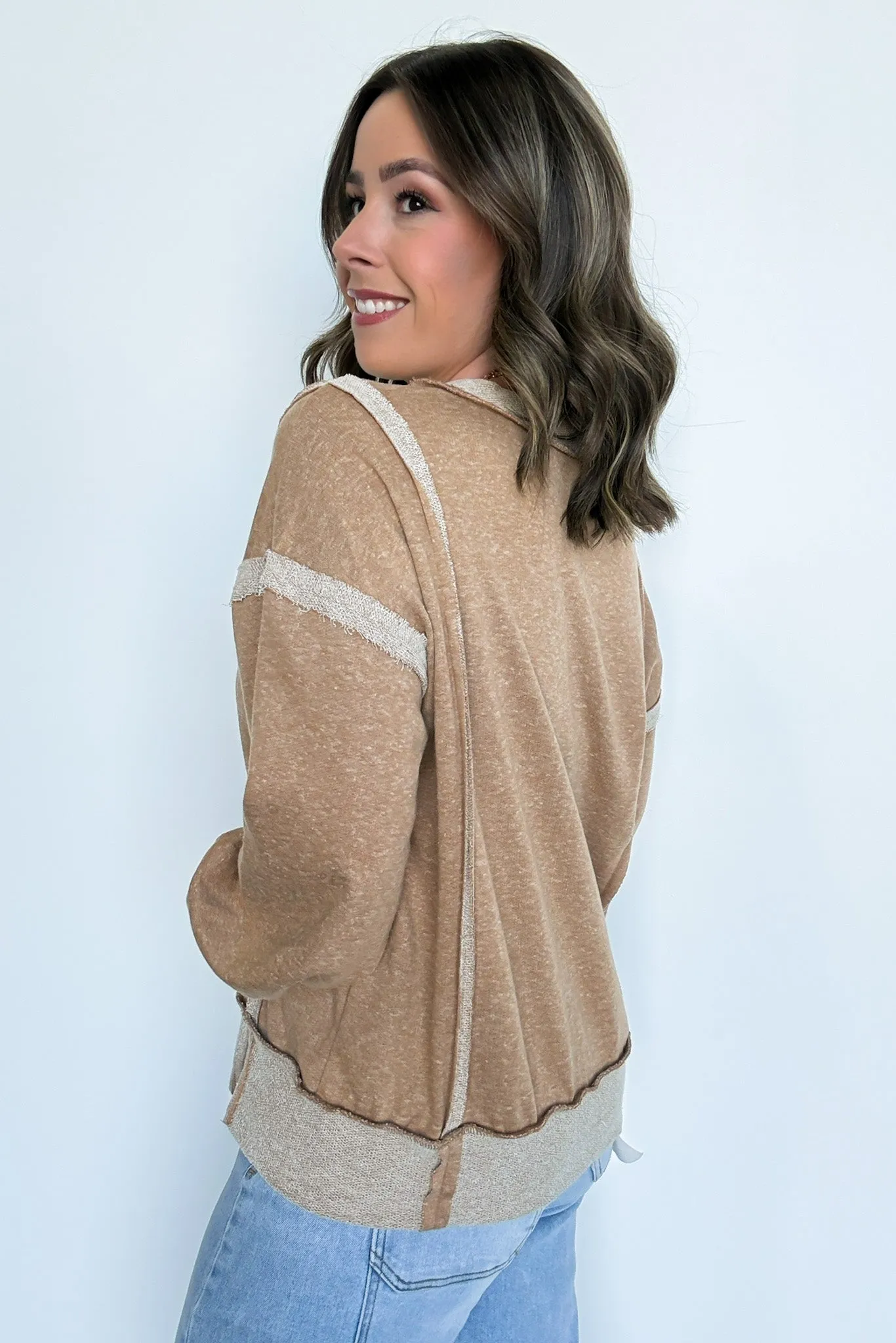 Taking Notes Exposed Seam Relaxed Sweatshirt