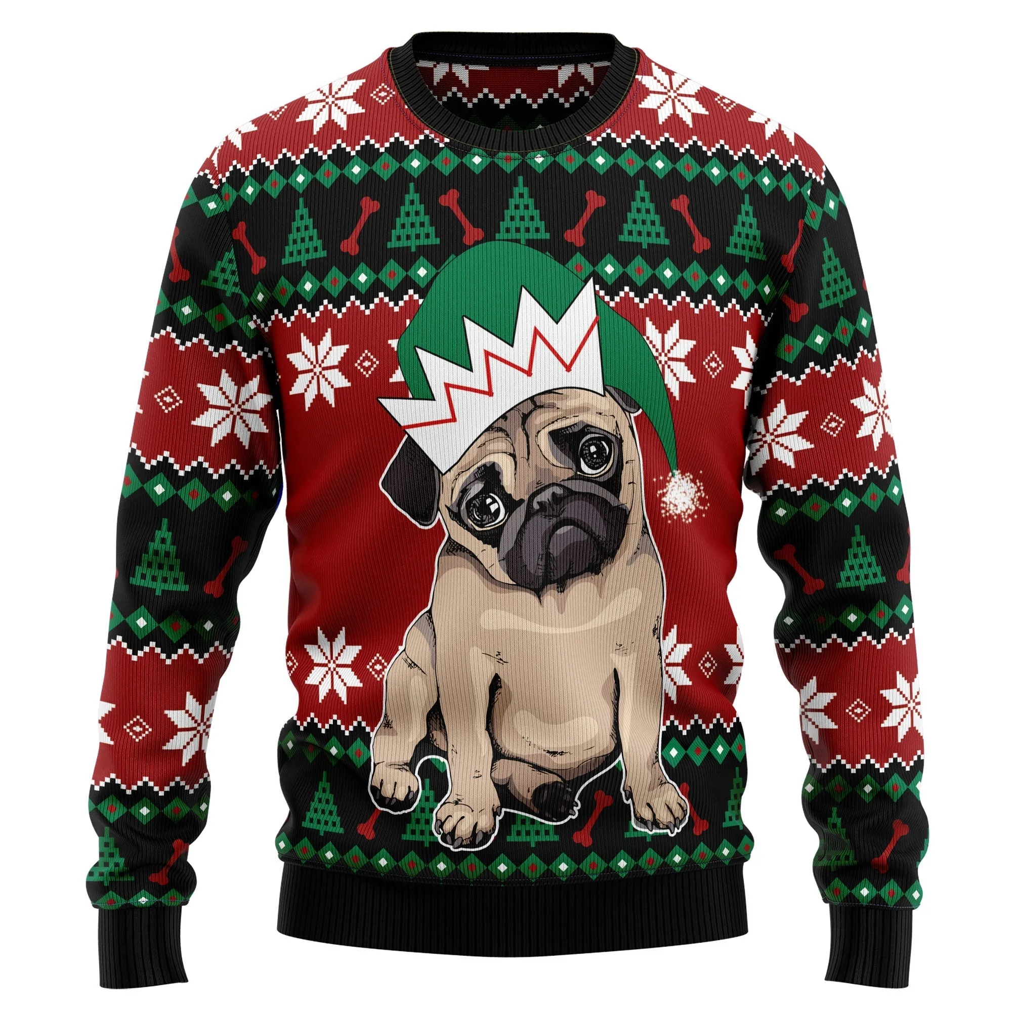 Ugly Sweater JulesRoche All-Over-Print Cotton Acrylic Blend