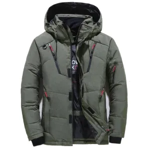 Voguable Men's Winter Coat Hooded Parka Jacket White Duck Down Warm Coats Man Outwear Windbreaker Thicken Parkas Men 5XL Casaco Masculino