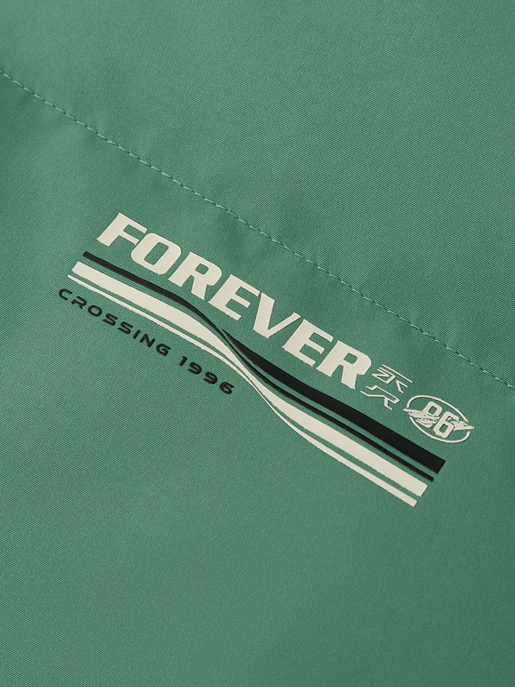Women's medium green medium length regular down jacket
