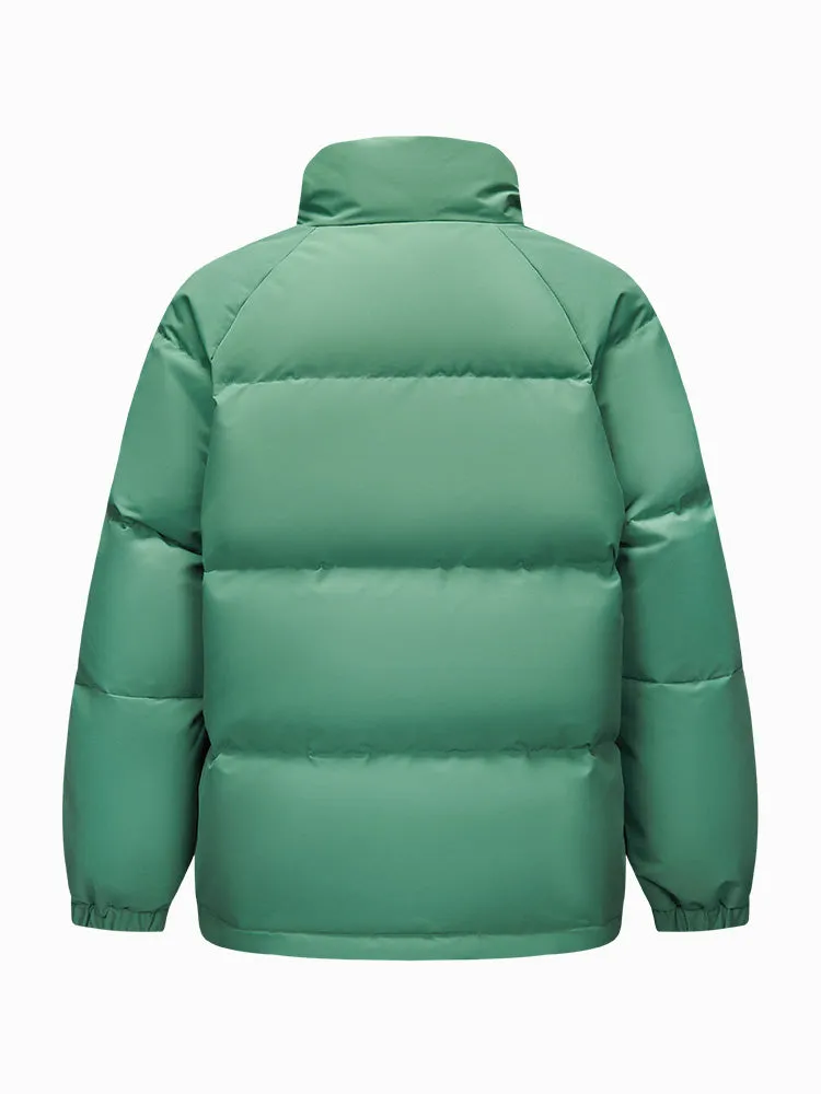 Women's medium green medium length regular down jacket