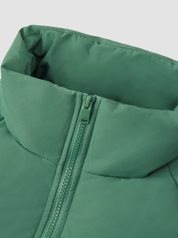 Women's medium green medium length regular down jacket