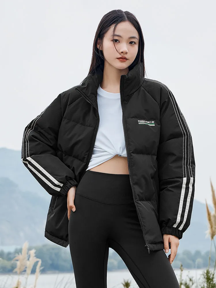 Women's medium green medium length regular down jacket