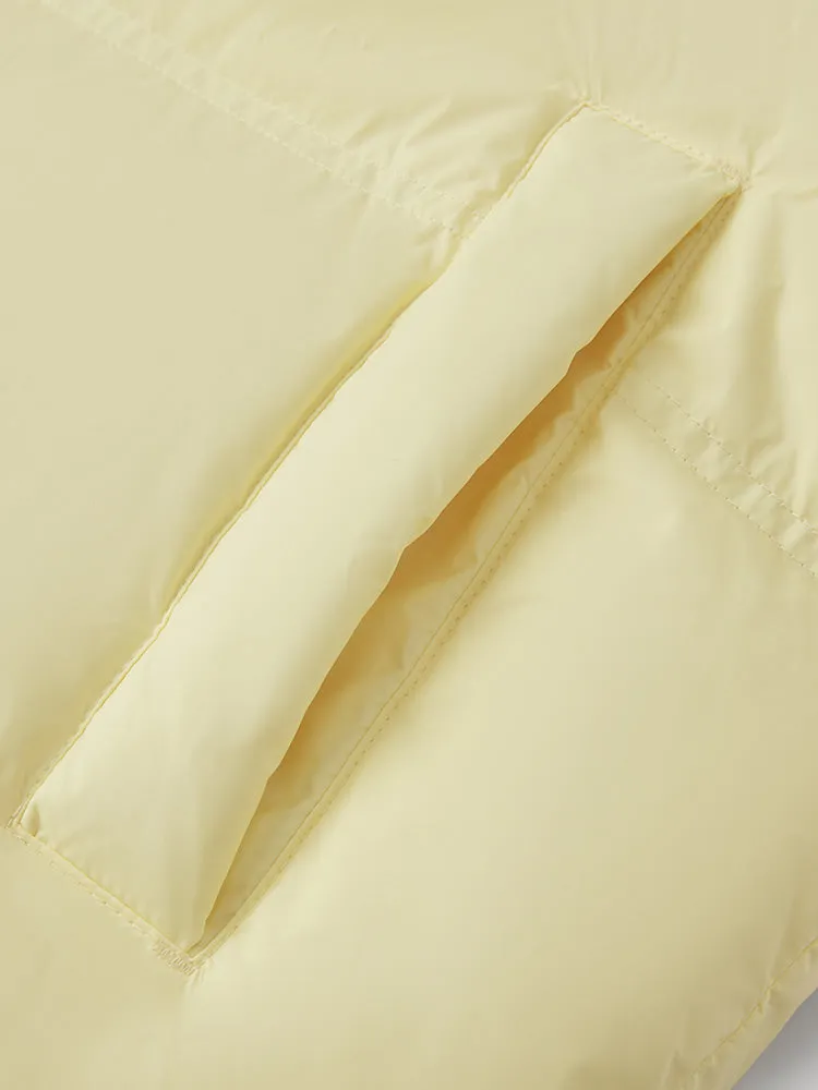 Women's milk white short regular down jacket