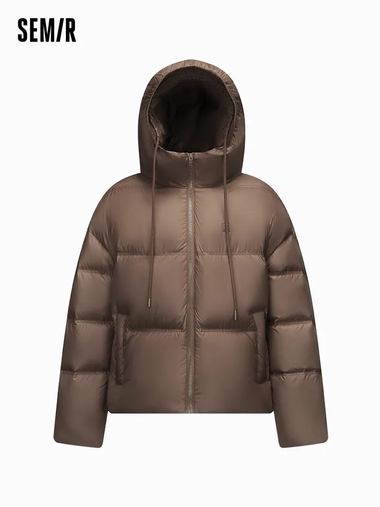 Women's milk white short regular down jacket