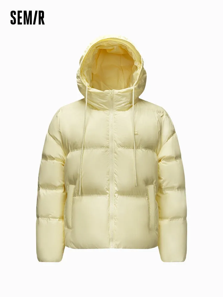 Women's milk white short regular down jacket
